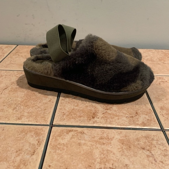 Reaction Kenneth Cole Radiate Cozy Slingback Wedge Clogs Olive Camo size 6 - Picture 5 of 8